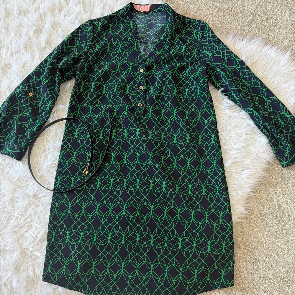 The Limited Black and Green Geometric Dress